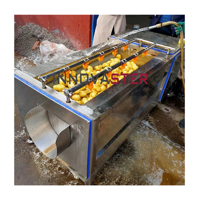 380v industriële roestvrijstalen borstelrol bubbel type kool groentewasmachine