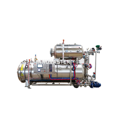 380V stoom horizontaal water spuit worst zak vloeibare fles pakket retort machine 2100 kg