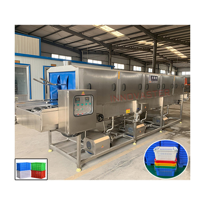Industriële automatische spuitmachine voor groentenomzet Kist wasmachine bak mand wasmachine