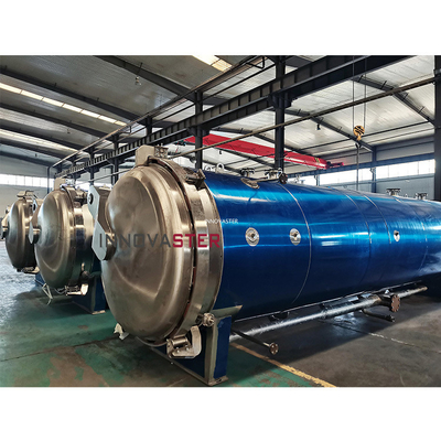 1 kW fysieke sterilisatie Grote roterende autoclaaf voor melkverwerkende installaties voor glazen flessen