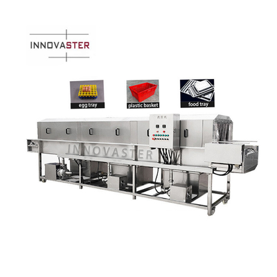Laag waterverbruik 6000*2800*2200 Wasmachine voor groente- en plastic kratten