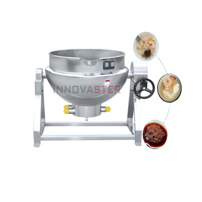 Kookpot met jas voor het koken en mengen van 600 liter aardbeienjam