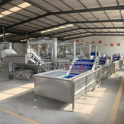 Automatische wasmachine voor het verwerken van bladeren van salade en groenten met afmetingen van 6000*1400*2400