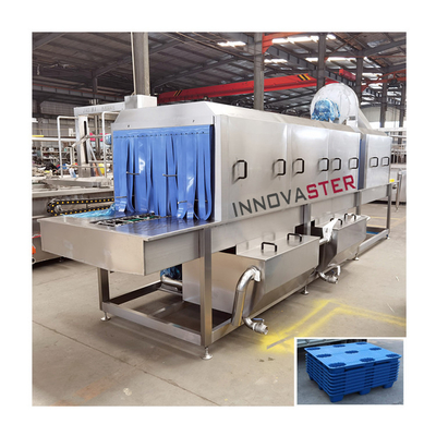 Performance Industriële wasmachine voor continu reinigen van plastic mandpalletten in 2021