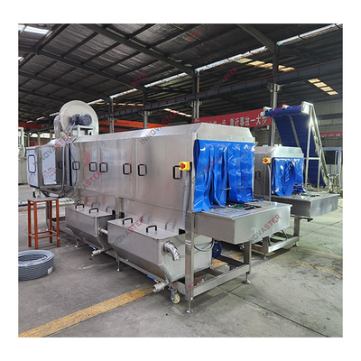 Zilver Automatische industriële omzet Rotary Plastic Basket Crate Wasmachine