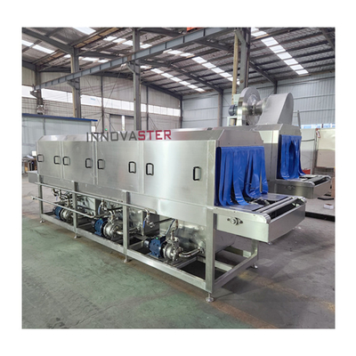 Industriële wasmachine voor tunneltype Voedselbak Plastic Basket Brood Bakken Kip Kist