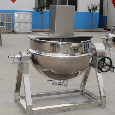 Stoom koken Jacketed ketel met roermachine Hoofdstructuur Tilting systeem Benen koken