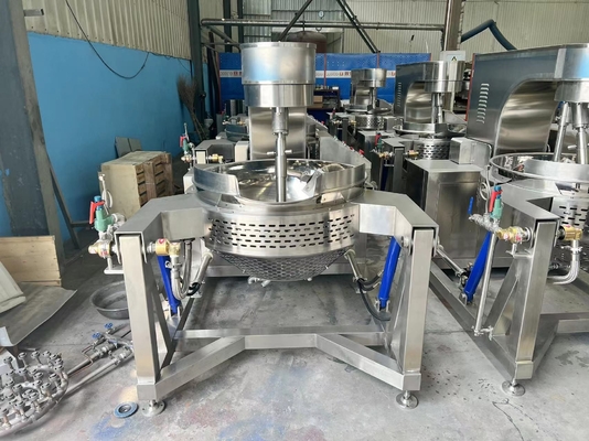 615 kg roestvrij staal stoom kantelende planetary roeren jas ketel met roermachine voor het mengen en koken