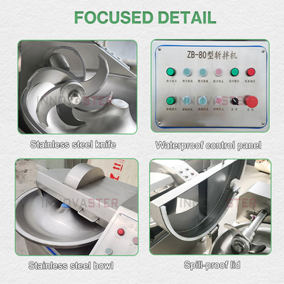 Stainless Steel Bowl Chopper Cutter Machine voor perfect gesneden vlees en groenten