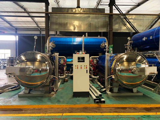 Luchtcompressor smaakvlees Automatische voedsel autoclaaf sterilisator Retort machine 1100 * 1200 * 1500MM