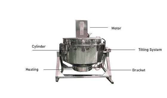Tomato Sauce/Chilli Paste Making Jacketed Kettle met PTFE Scraper Blade Agitator