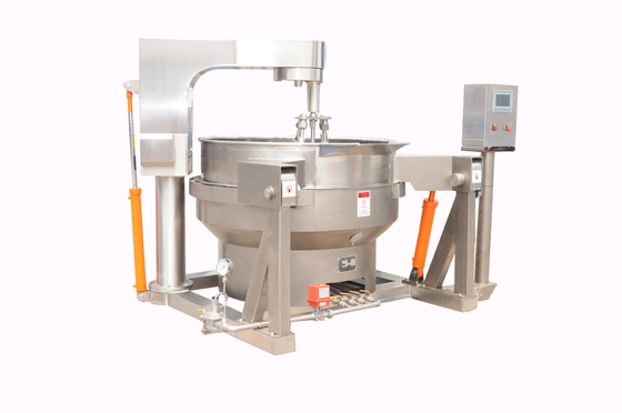 100-600L capaciteit Automatische gasverwarming Jacket Kookketel voor Sauce Multi-agitator