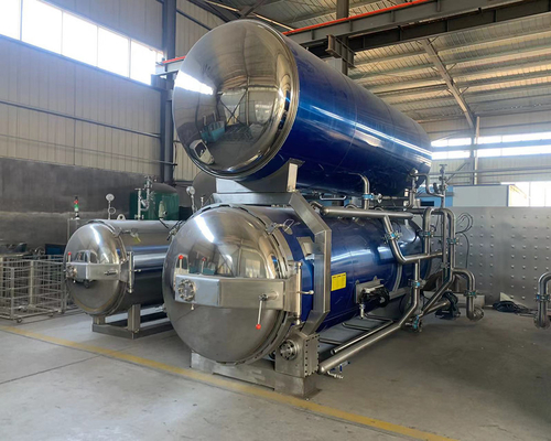 Roestvrij staal 500 kg Warm water onderdompeling/bad retort voor grote zak voedsel