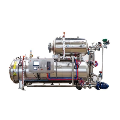 Voedsel- en drankwinkels Watercascading Retort Machine Autoklaaf sterilisatie voor glazen potten en blikken