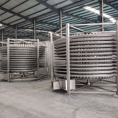 Industriële IQF garnalen vis kaas spiraalvriezer machine met één toets aanraking operatie