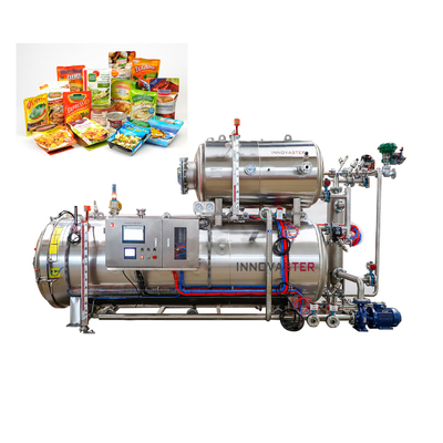 Gemakkelijk te bedienen stoomverwarming water spuit retort machine voor klaar-om-te-eten maaltijden