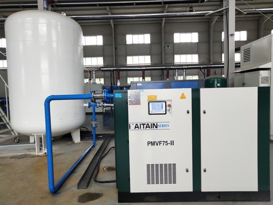 Lucht gesmeerd 75kw 100HP Permanente Magnet Inverter Twee-stappen schroef luchtcompressor