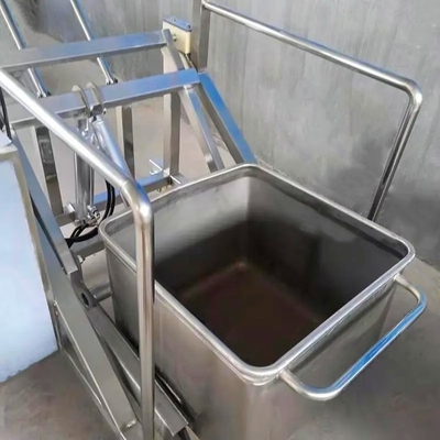 Silent Rubber Wheel 200L roestvrij staal vleeskarretje buggy voor voedselverwerking