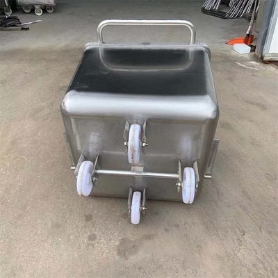 Silent Rubber Wheel 200L roestvrij staal vleeskarretje buggy voor voedselverwerking